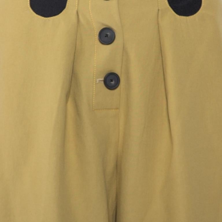 Rosie Assouiin Beige Cotton High Waist Busted Girdle Palazzo Pants M For Sale 2