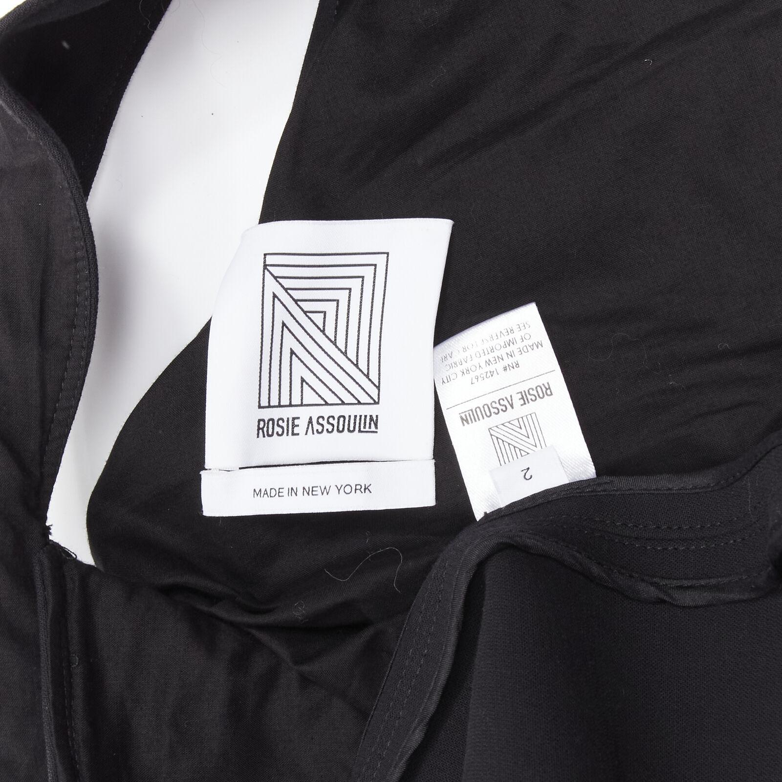 ROSIE ASSOULIN Robe de défilé noire à épaules dénudées et dos nu à fente haute, Taille US2 S, 2015 en vente 6