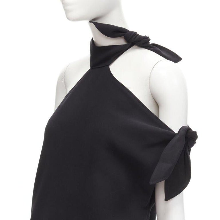 Rosie Assoulin 2015 Runway Black Cold Shoulder High Slit Halter Gown Dress Us2 S Rosie Assoulin 2015 Runway Black Cold Shoulder High Slit Halter Gown Dress Us2 S