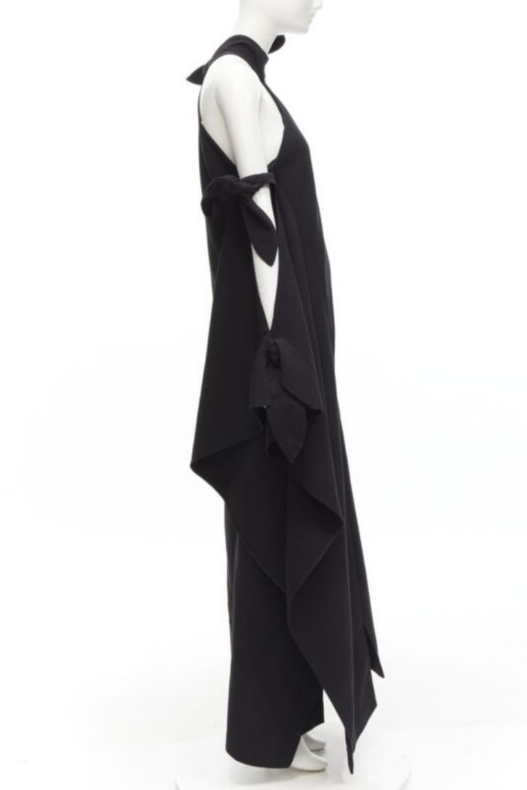 ROSIE ASSOULIN 2015 Pasarela negro hombros fríos abertura alta vestido halter US2 S en Excelente estado para la venta en Hong Kong, NT