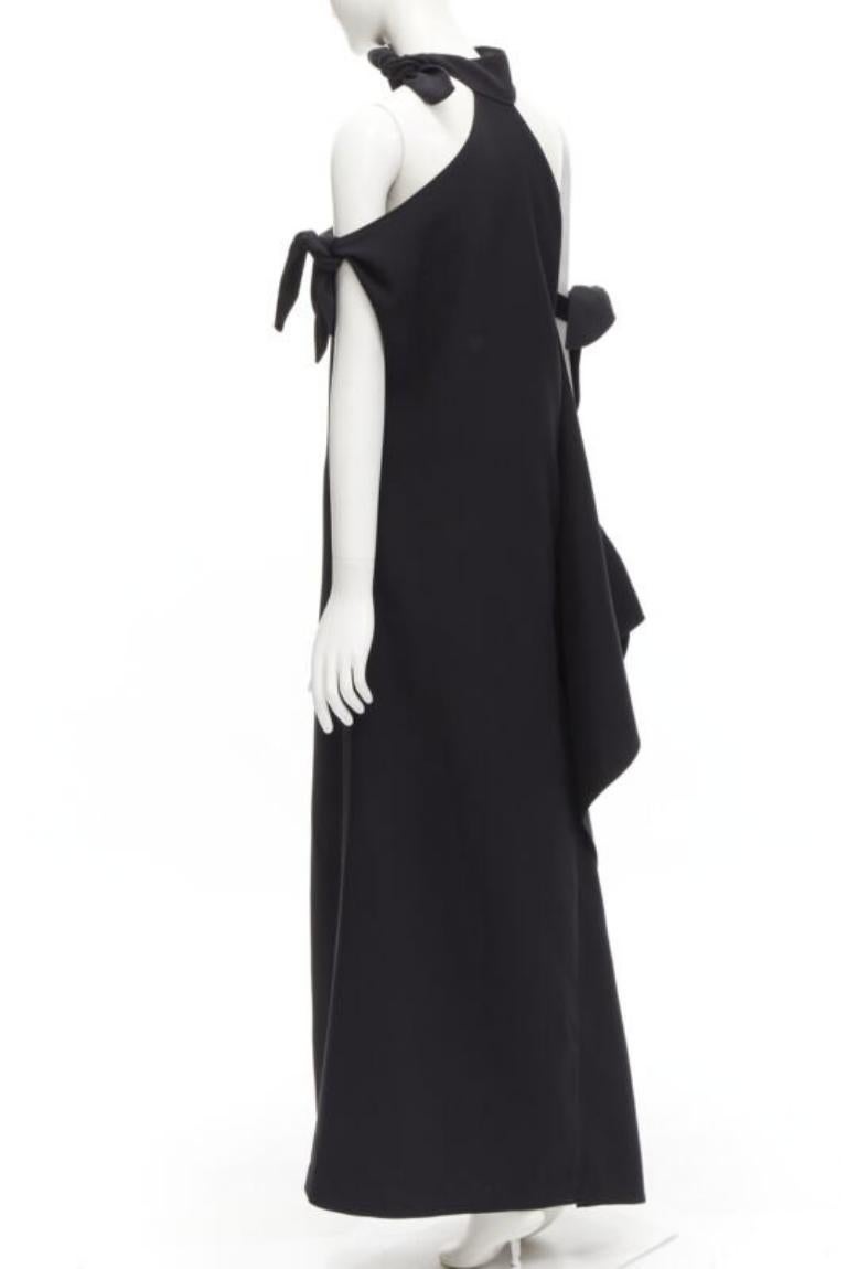 ROSIE ASSOULIN 2015 Pasarela negro hombros fríos abertura alta vestido halter US2 S en venta 1