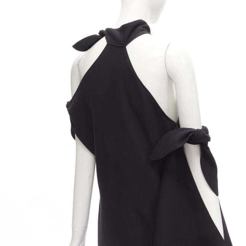 ROSIE ASSOULIN 2015 Pasarela negro hombros fríos abertura alta vestido halter US2 S en venta 2