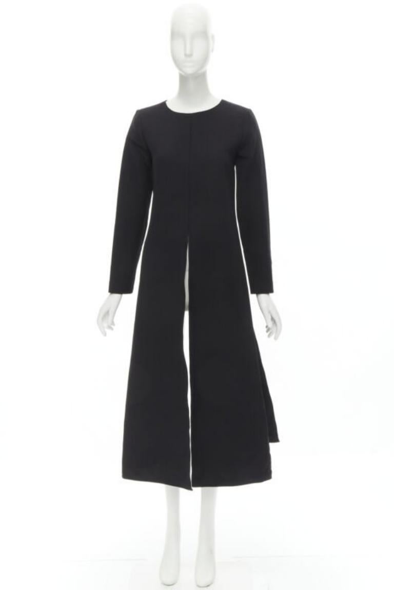 ROSIE ASSOULIN black long sleeves front slit backless tunic top US2 XS 5