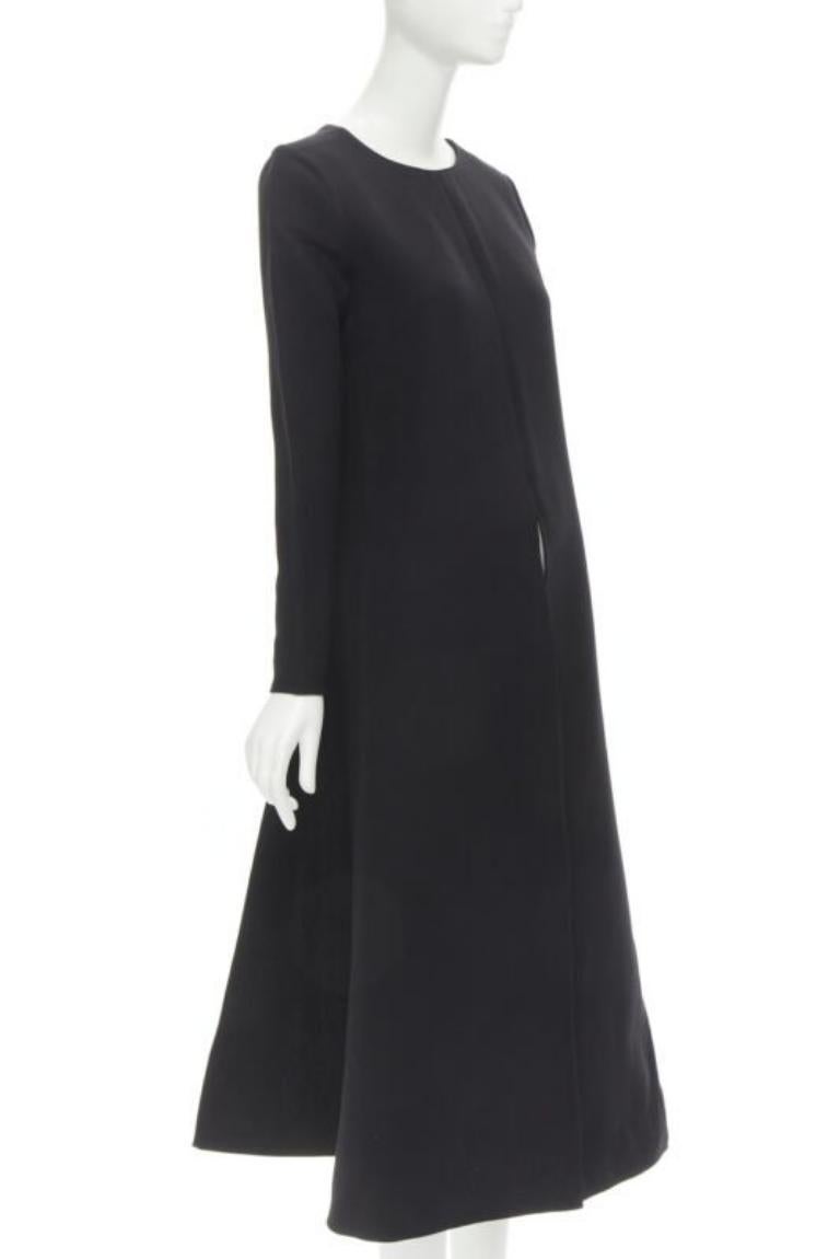 Black ROSIE ASSOULIN black long sleeves front slit backless tunic top US2 XS