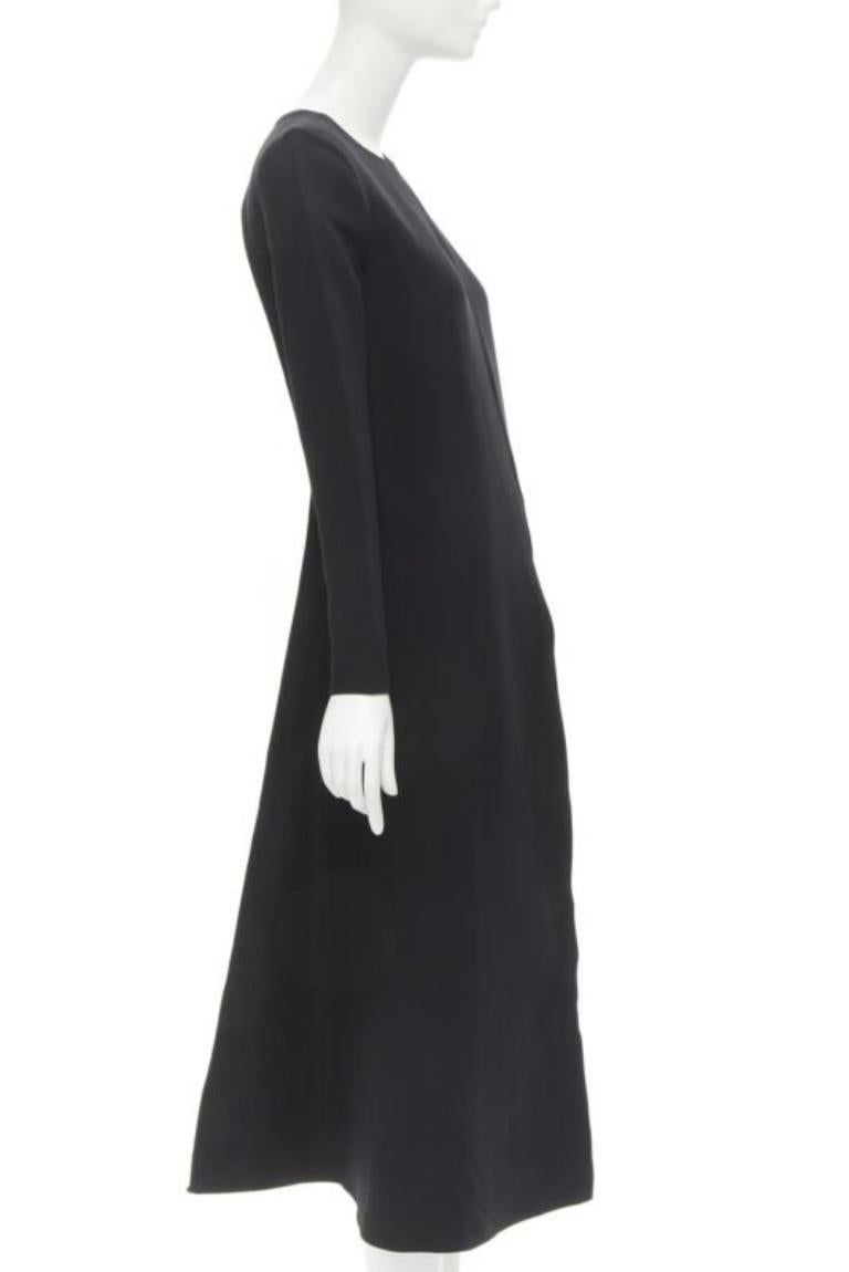 ROSIE ASSOULIN black long sleeves front slit backless tunic top US2 XS In Excellent Condition In Hong Kong, NT