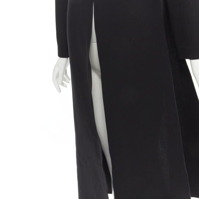 ROSIE ASSOULIN black long sleeves front slit backless tunic top US2 XS 1