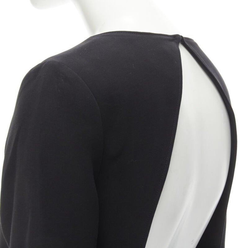 ROSIE ASSOULIN black long sleeves front slit backless tunic top US2 XS 2