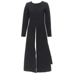 ROSIE ASSOULIN black long sleeves front slit backless tunic top US2 XS
