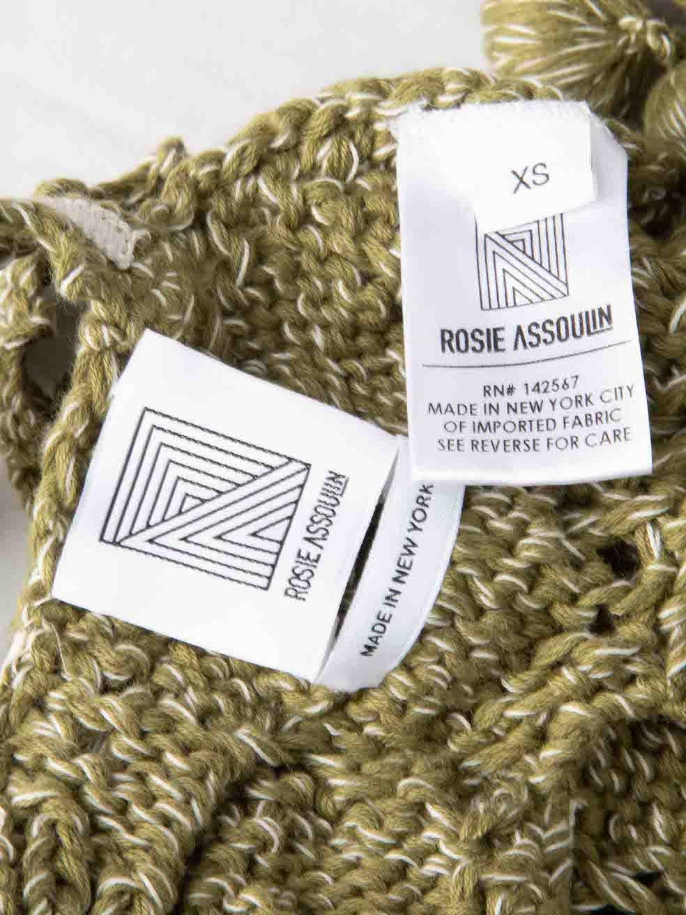 Rosie Assoulin Green Crochet Bobble-Trim Crop Top Size XS For Sale 2