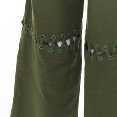 ROSIE ASSOULIN pantalón culotte de encaje verde con ojales US2 S