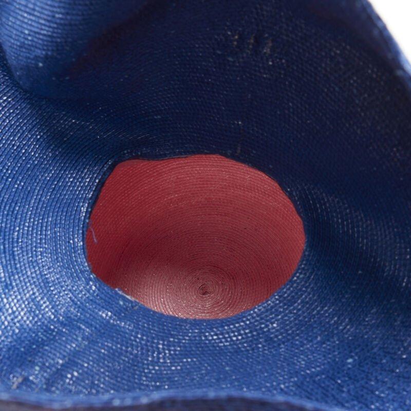 ROSIE ASSOULIN Jug sculptural pink blue flared raffia woven basket bag For Sale 6