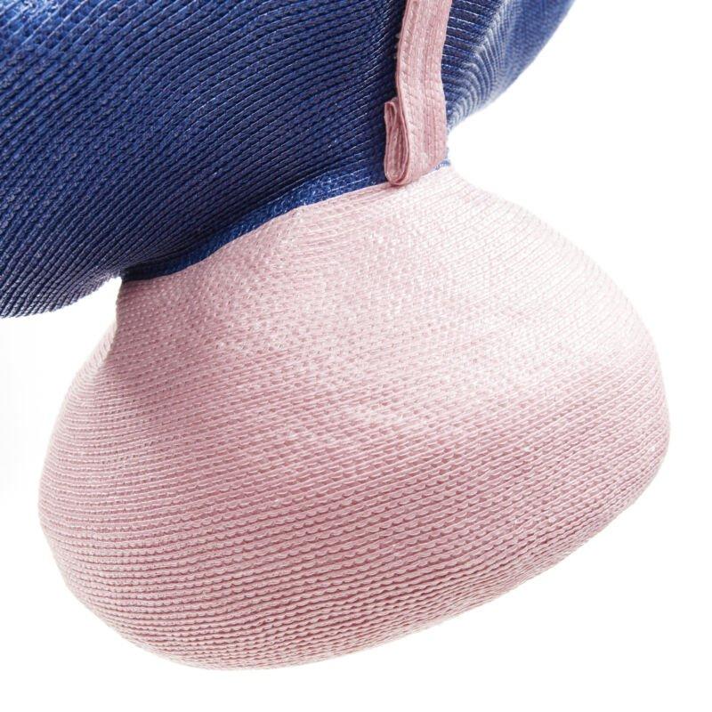 ROSIE ASSOULIN Jug sculptural pink blue flared raffia woven basket bag For Sale 2