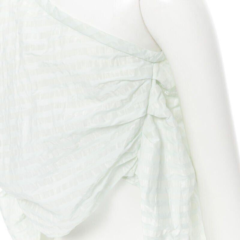ROSIE ASSOULIN pastel green striped rusched draped back one shoulder top XS
Reference: LNKO/A01298
Brand: Rosie Assoulin
Material: Nylon
Color: Green
Pattern: Striped
Lining: Silk
Made in: United States

CONDITION:
Condition: Unworn in mint