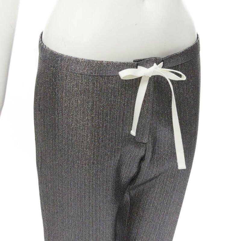 ROSIE ASSOULIN silver iridescent glitter metallic silk tapered cropped pants XS
Reference: LNKO/A02047
Brand: Rosie Assoulin
Material: Polyester, Blend
Color: Silver
Pattern: Solid
Closure: Zip Fly
Lining:  Silk
Made in: United