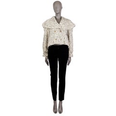 ROSIE ASSOULIN white wool DALMATION DOUBLE BREASTED TWEED Jacket 4 XS