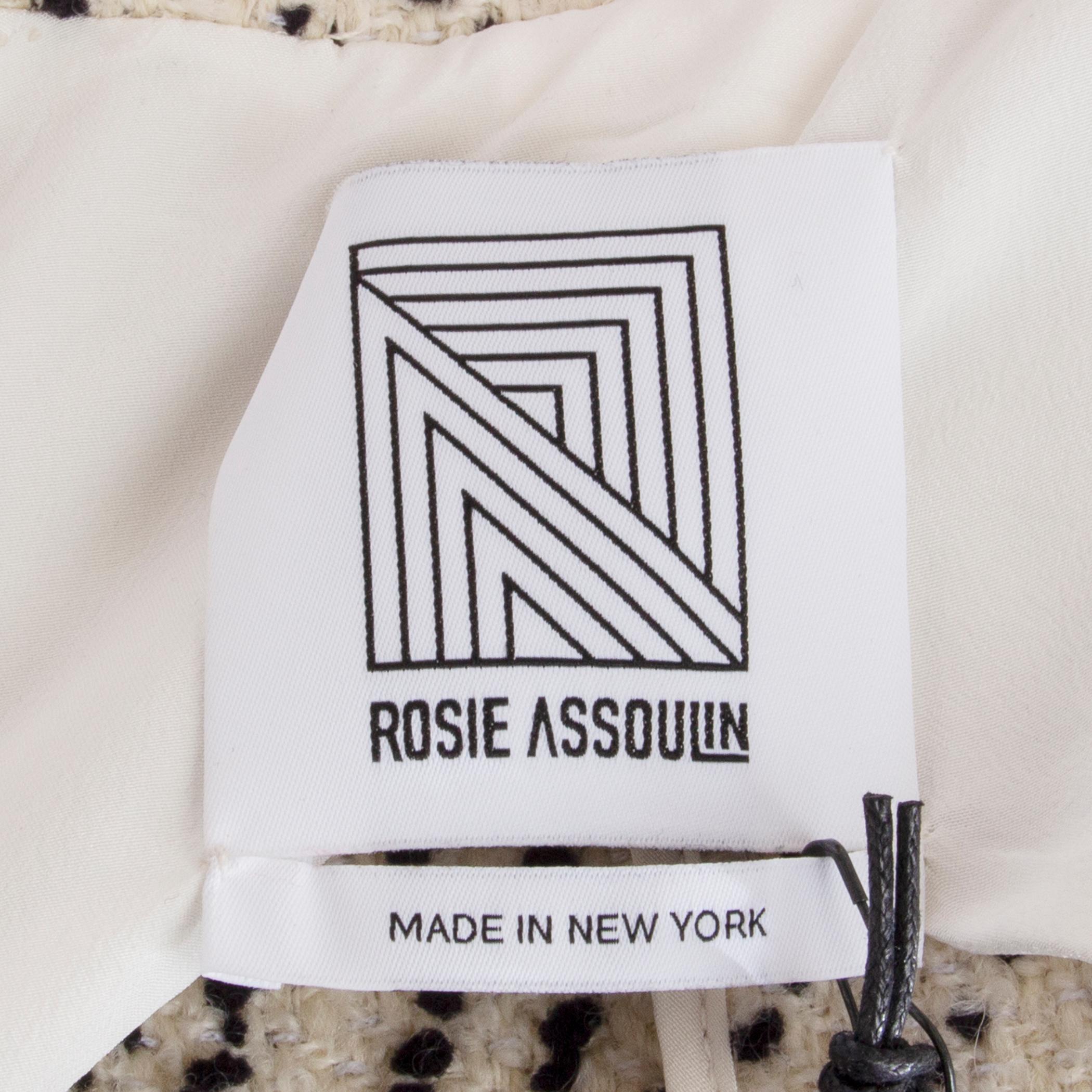 ROSIE ASSOULIN white wool DALMATION DOUBLE BREASTED TWEED Jacket 4 XS 3