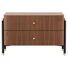 Table de chevet contemporaine du 21e siècle, finition en placage de bois personnalisable