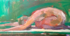 Rosie Copeland, Child's Pose (After the Wave) , Original Nude Painting 