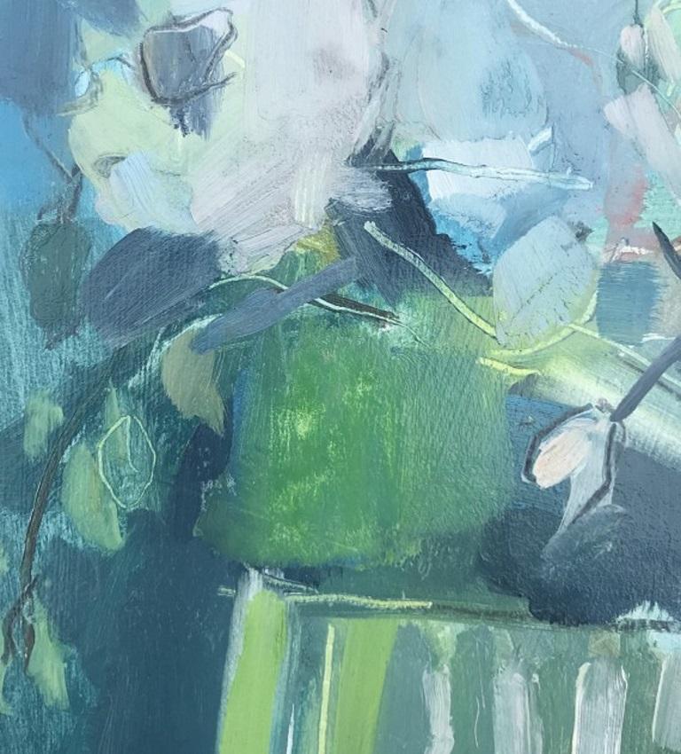 Lilies and Rose bud by Rosie Copeland [2019]
Original
Oil on board
Image size: H:37 cm x W:24 cm
Complete Size of Unframed Work: H:2 cm x W:37 cm x D:24cm
Framed Size: H:55.5 cm x W:42.5 cm x D:3.5cm
Sold Framed
Please note that insitu images are