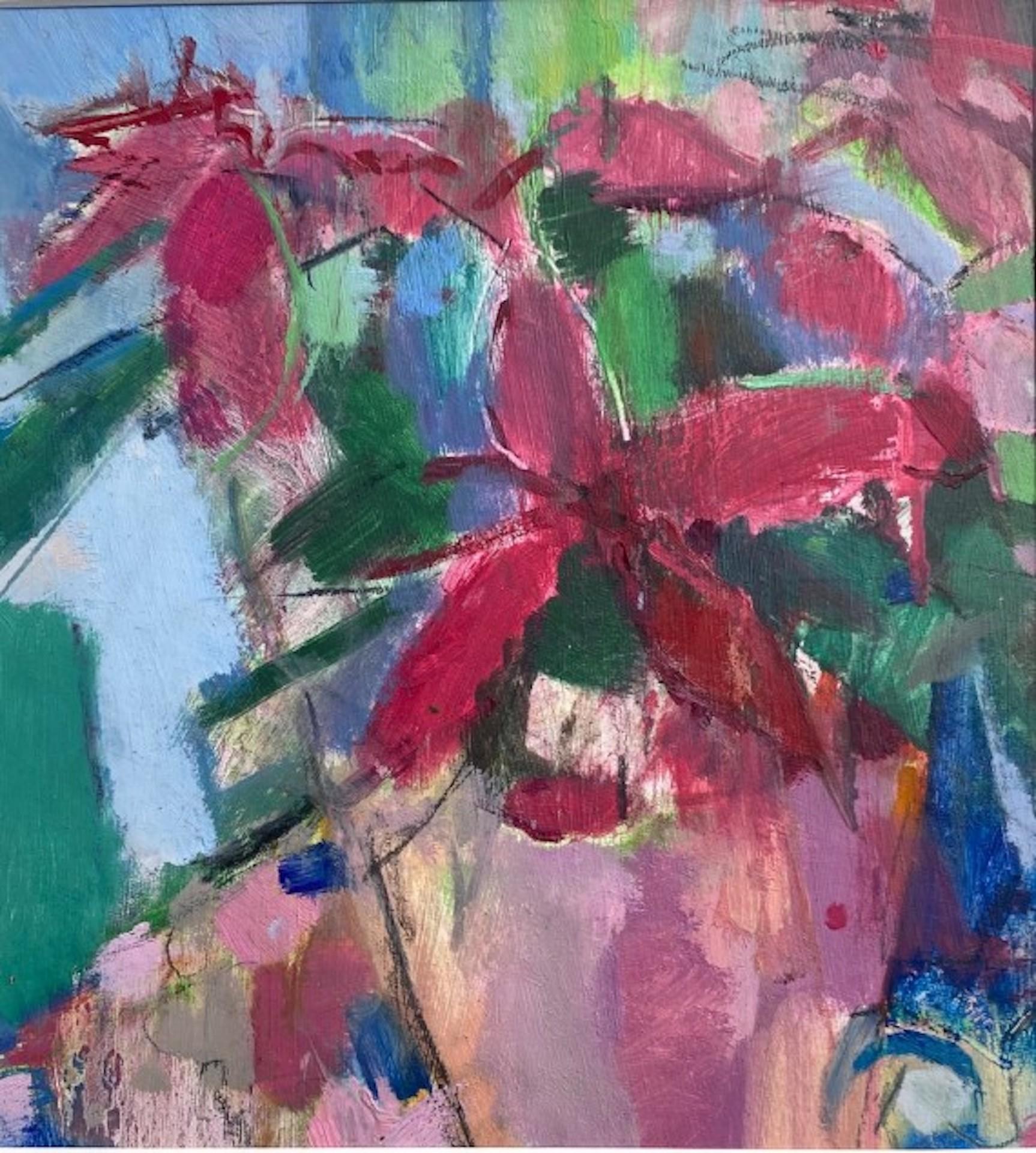 abstract poinsettia paintings