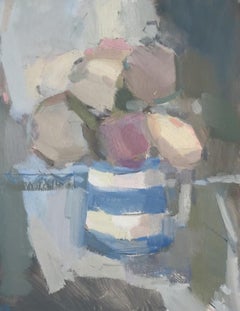 Rosie Copeland, nature morte avec cruche en faïence, peinture de nature morte originale