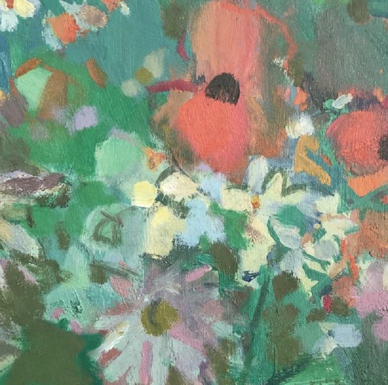 Rosie Copleland, Margherite e papaveri, Quadro floreale originale - Painting Astratto di Rosie Copeland