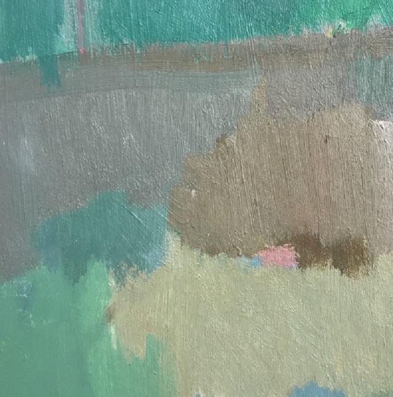 Rosie Copleland, Margherite e papaveri, Quadro floreale originale - Abstract Painting Grigio di Rosie Copeland