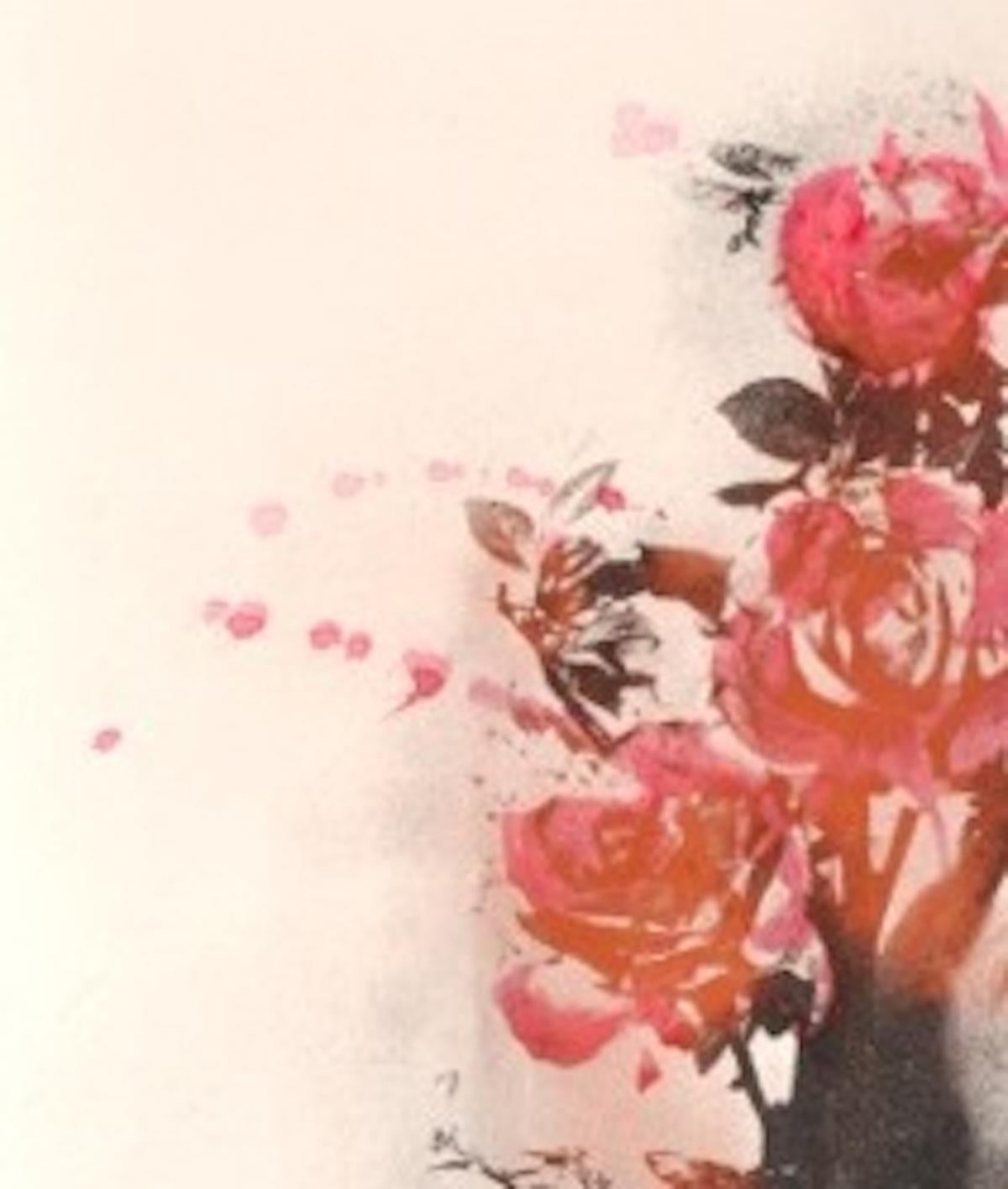 Blood Rose, Rosie Emerson, Zeitgenössischer Siebdruck, figürliche Kunst  im Angebot 2