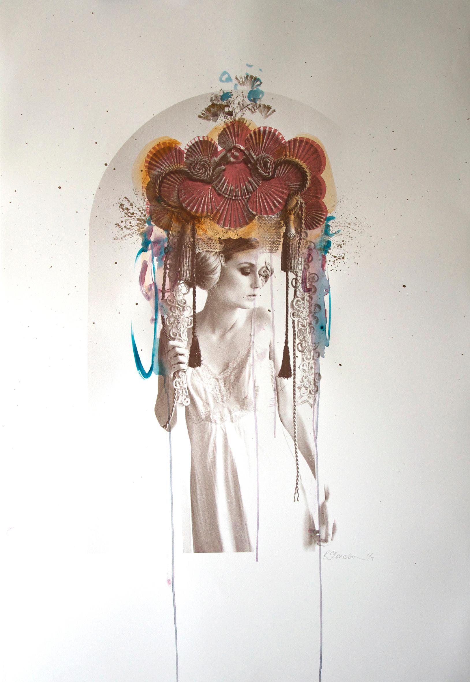 Venus by Rosie Emerson, hand painted silk screen, sexy portrait photography
