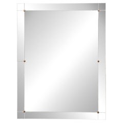 Rosie Frameless Mirror with Cut Panels and Rosettes, by Bradley