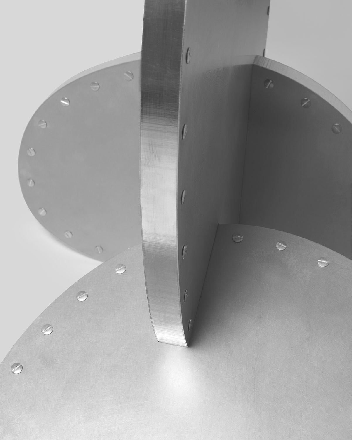 Rosie Li Pebble Floor Lamp, Lumpy Futuristic Interlocking Forms, Waxed Aluminum In New Condition In Brooklyn, NY