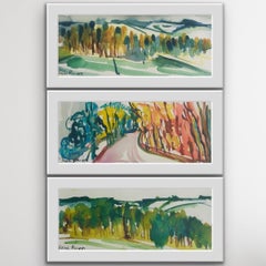 Cotswold Trees I, II and III Triptych