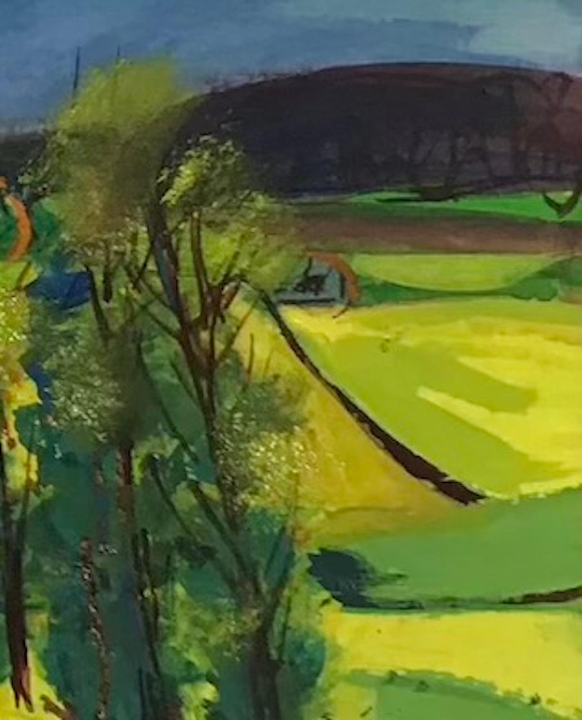 Der grüne Wind von Rosie Phipps, Landschaftskunst, impressionistischer Stil [ 2022] im Angebot 5