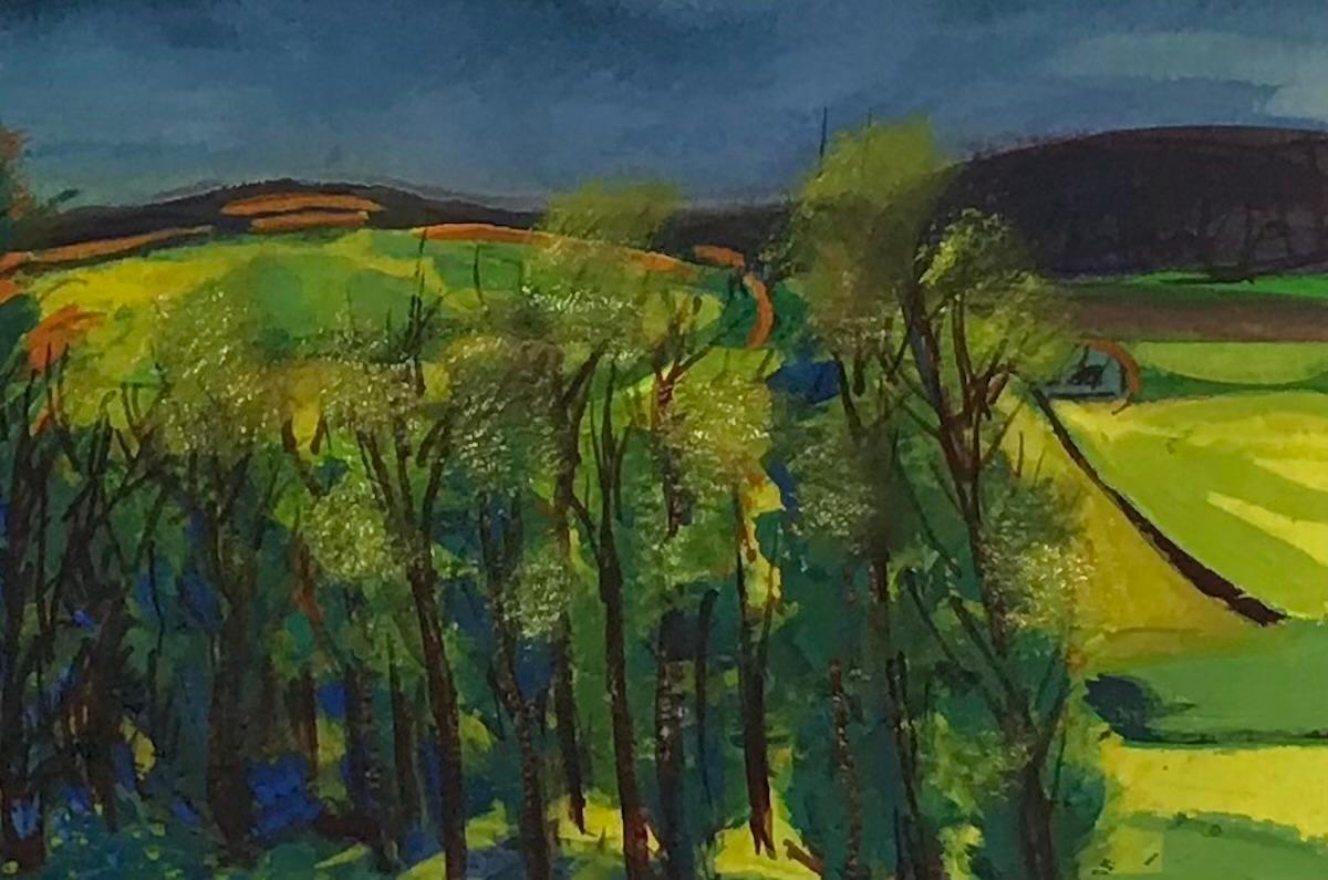 Der grüne Wind von Rosie Phipps, Landschaftskunst, impressionistischer Stil [ 2022] im Angebot 6