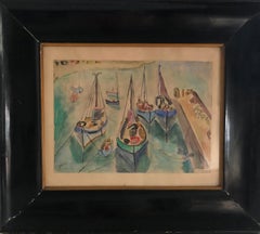 Rosie Rey, Boats from My Window, Watercolor, France, circa 1931