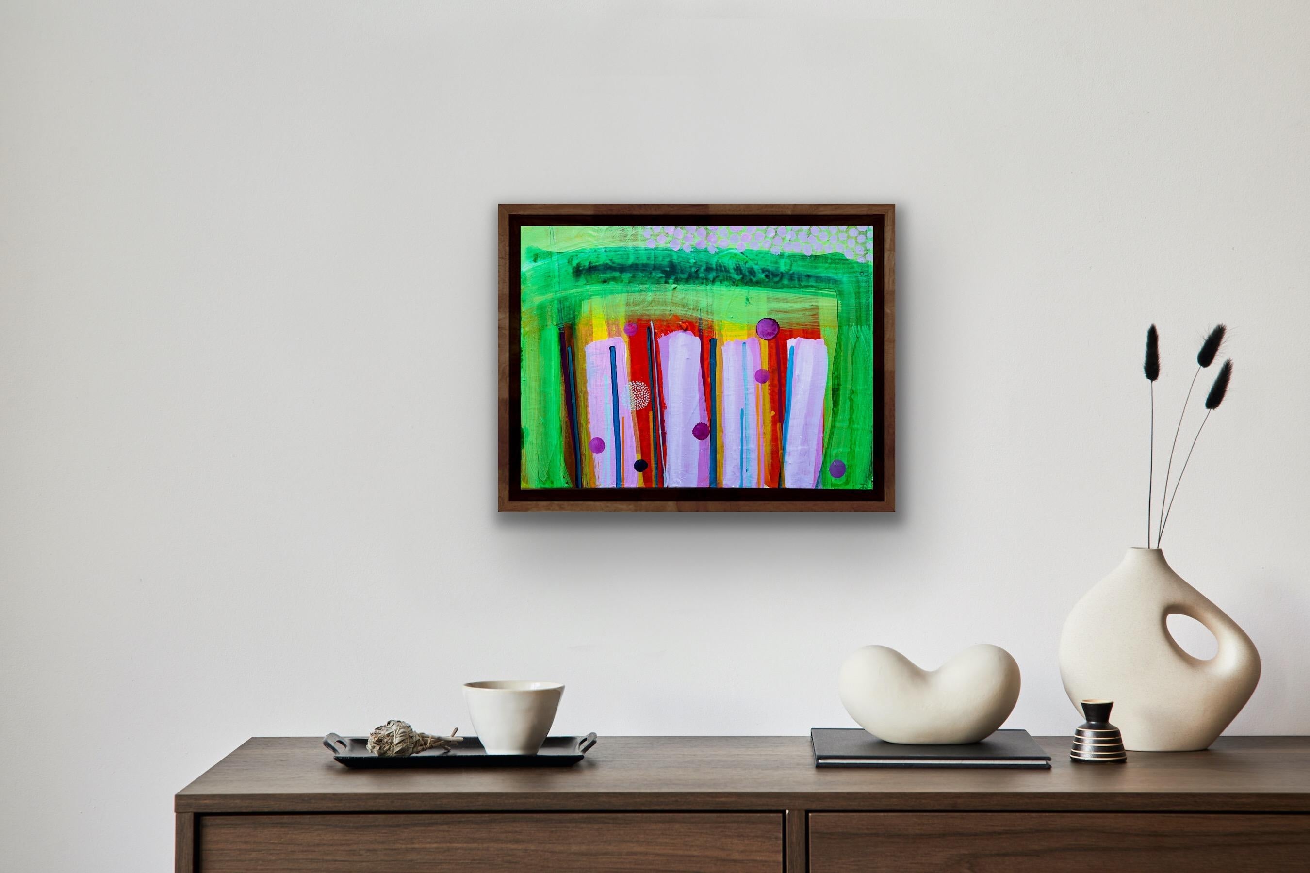 Rosie Shorrock, Tiempo de fresas, Arte brillante, Pintura abstracta, Pintura rosa en venta 2