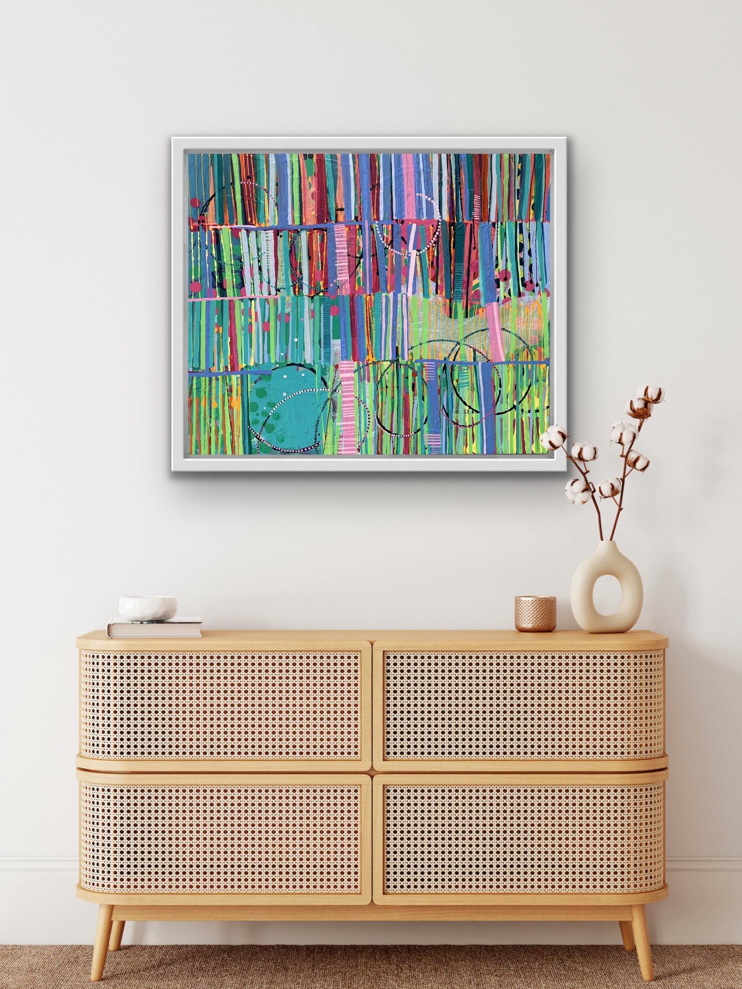 Library, Semi Abstract Literary Artwork, Abstract Painting, Bright Colourful Art For Sale 3
