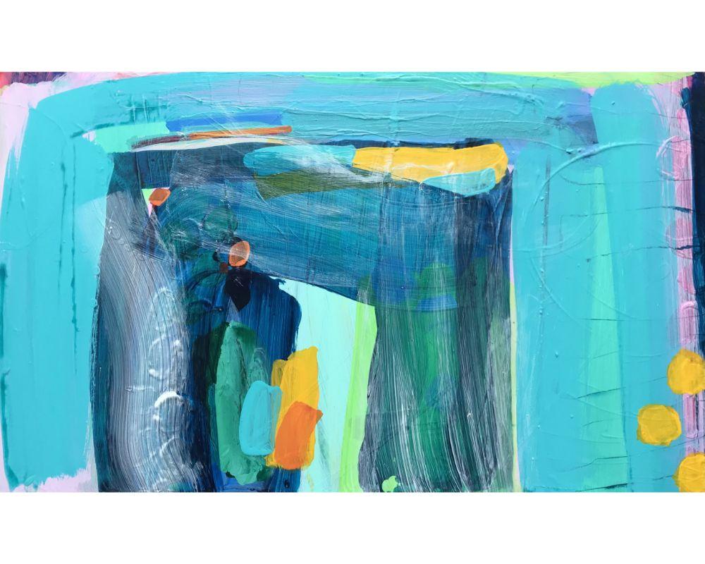 Peinture  l'acrylique sur panneau de la lagune de Venise de Rosie Shorrock, 2022