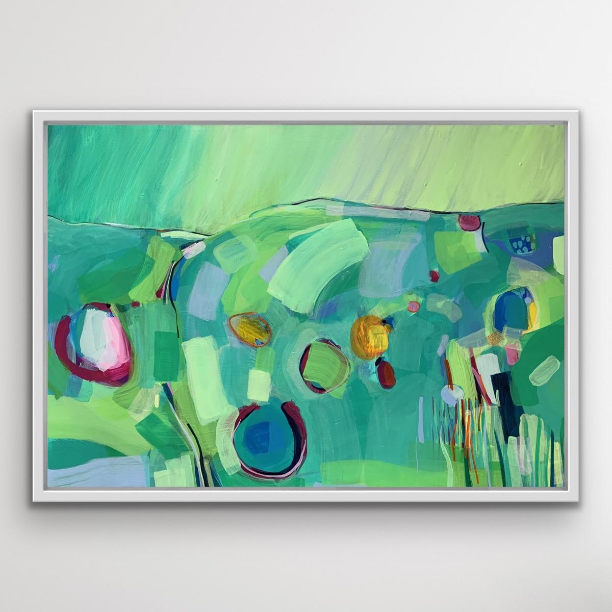 Wiltshire Walks, Abstract Painting, Landscape Artworks, Green Geometric Artwork For Sale 2