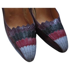 Vintage Rosina Ferragamo Burgundy Leather Pumps, 1980s, Size 8.5 M