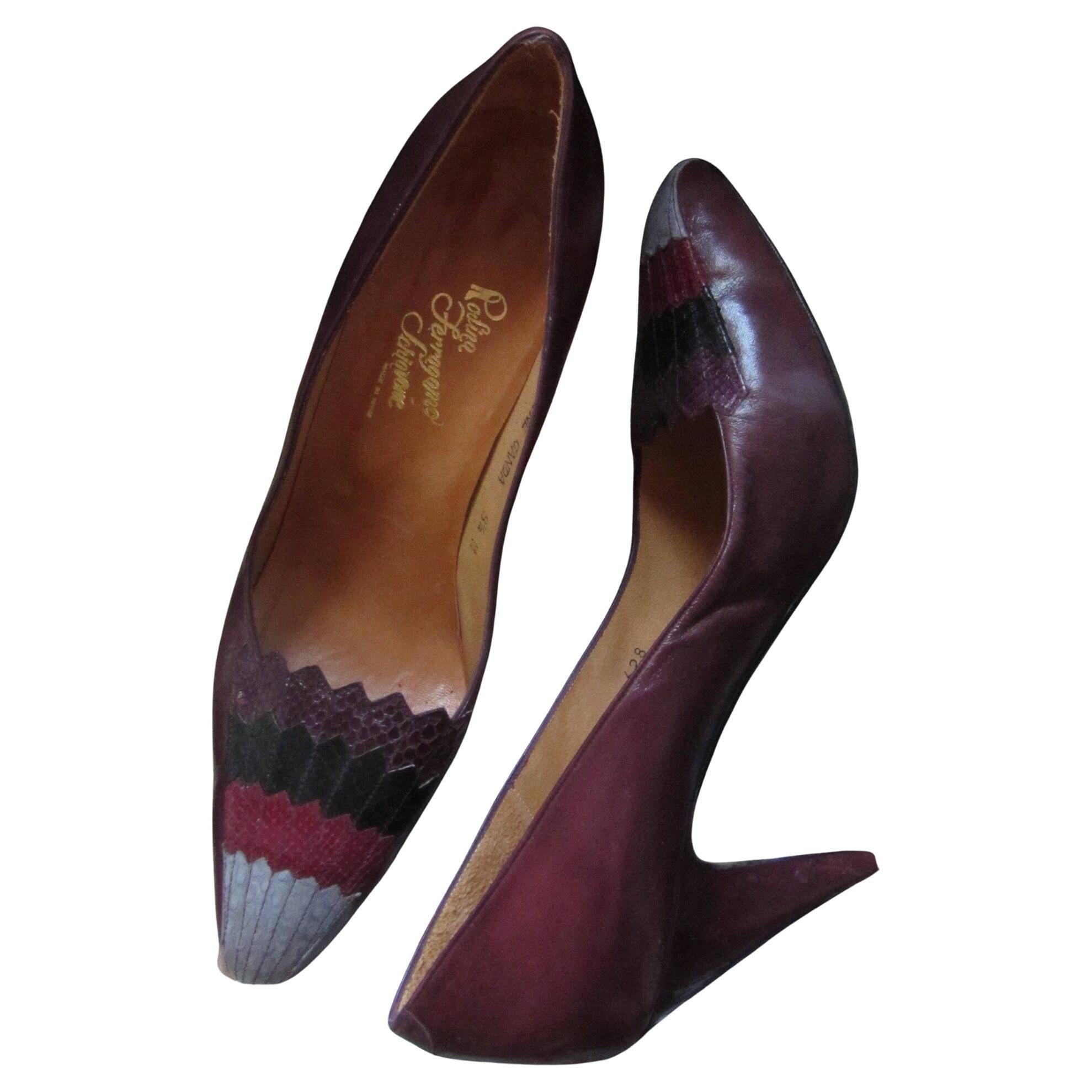 Rosina Ferragamo Pumps mit hohem Absatz, ca. 1980er Jahre im Zustand „Hervorragend“ im Angebot in Brooklyn, NY