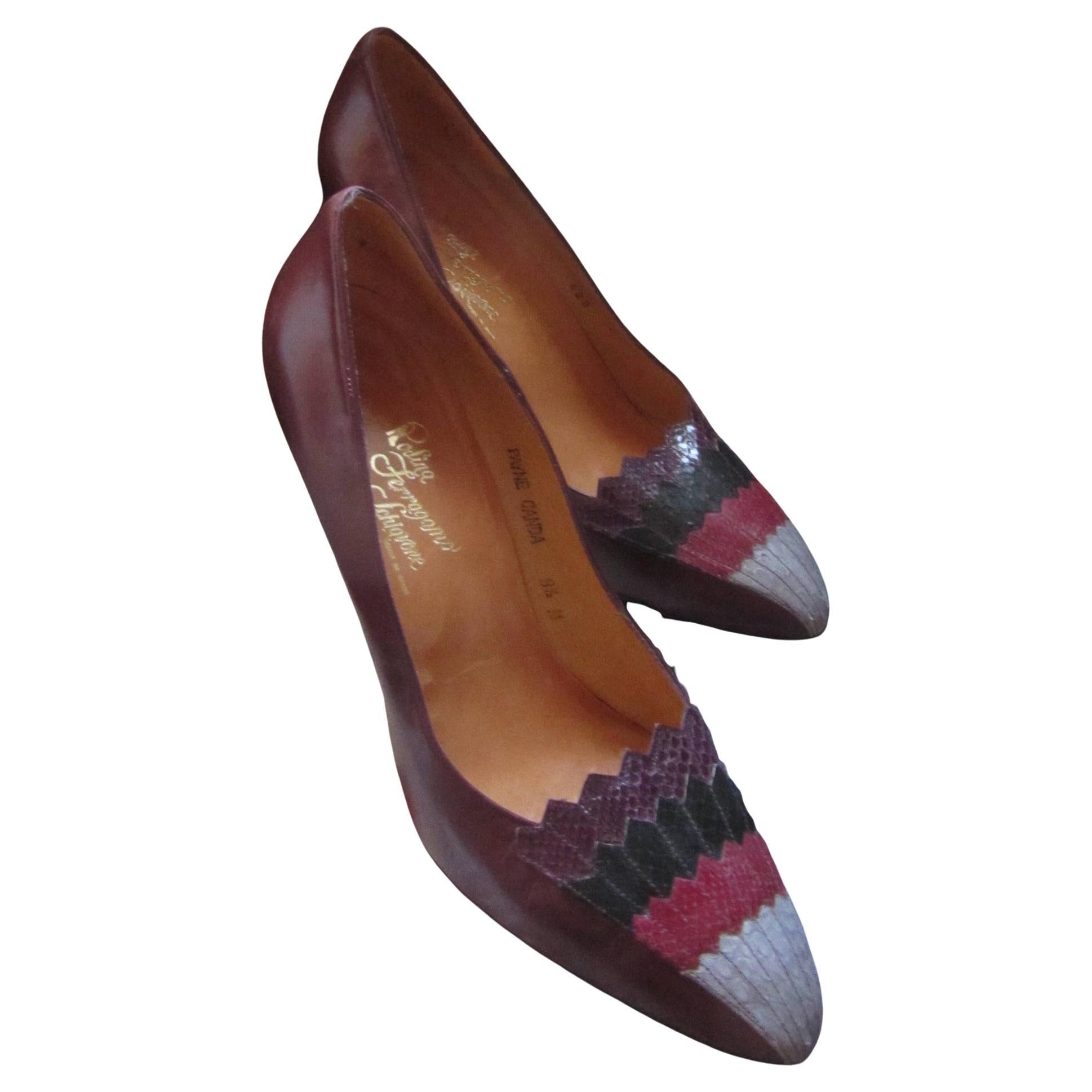 Rosina Ferragamo Pumps mit hohem Absatz, ca. 1980er Jahre im Angebot