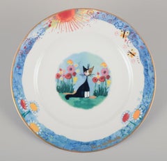 Rosina Wachtmeister for Goebel, Germany. Six dinner plates with cat motifs.