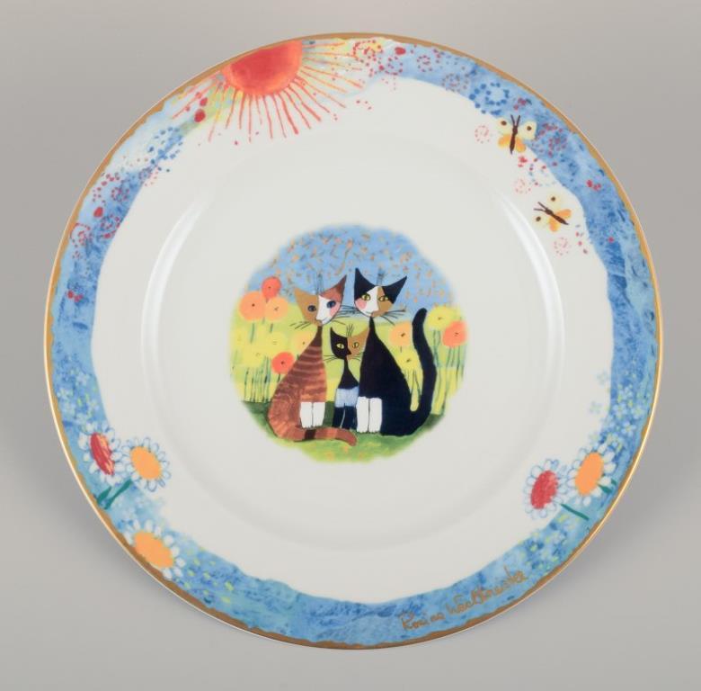 Porcellana Rosina Wachtmeister per Goebel, Germania. Sei piatti da portata con motivi di gatti. in vendita