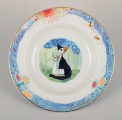 Rosina Wachtmeister for Goebel, Germany. Six soup plates with cat motifs.
