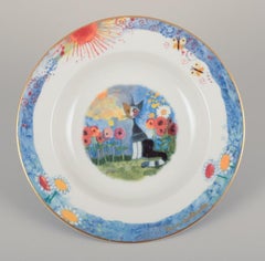 Rosina Wachtmeister for Goebel, Germany. Six soup plates with cat motifs.