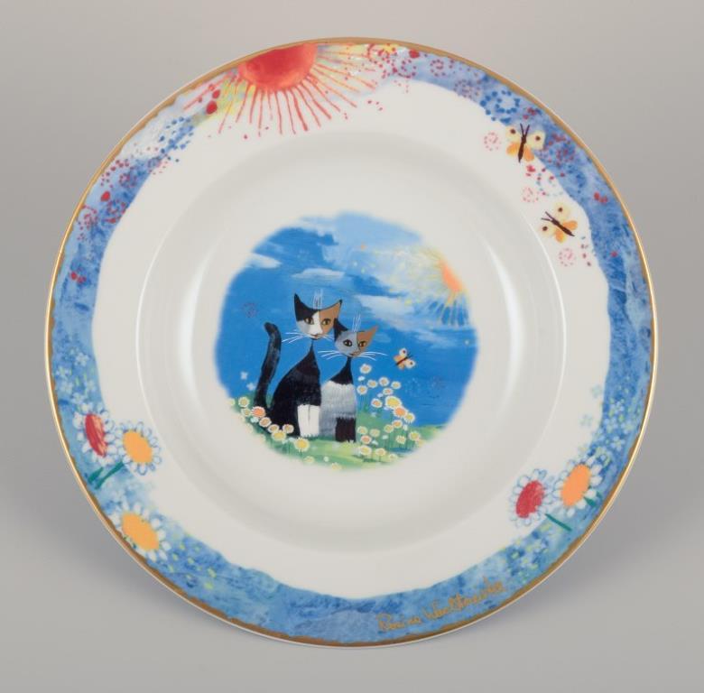 Rosina Wachtmeister per Goebel, Germania. Sei piatti fondi con motivi di gatti. In condizioni ottime in vendita a Copenhagen, DK