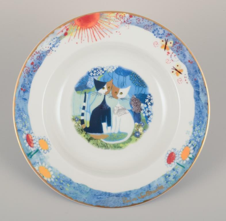 Porcellana Rosina Wachtmeister per Goebel, Germania. Sei piatti fondi con motivi di gatti. in vendita