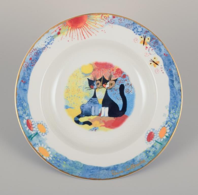 Porcellana Rosina Wachtmeister per Goebel, Germania. Sei piatti fondi con motivi di gatti. in vendita