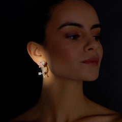 Rosior 19.2K White Gold Asymmetric Diamond Drop Earrings, 0.71 ct